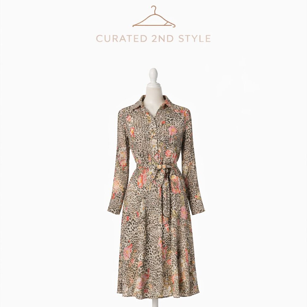 Nanette Lepore Floral Leopard Shirt Dress Size M | Worn Once
